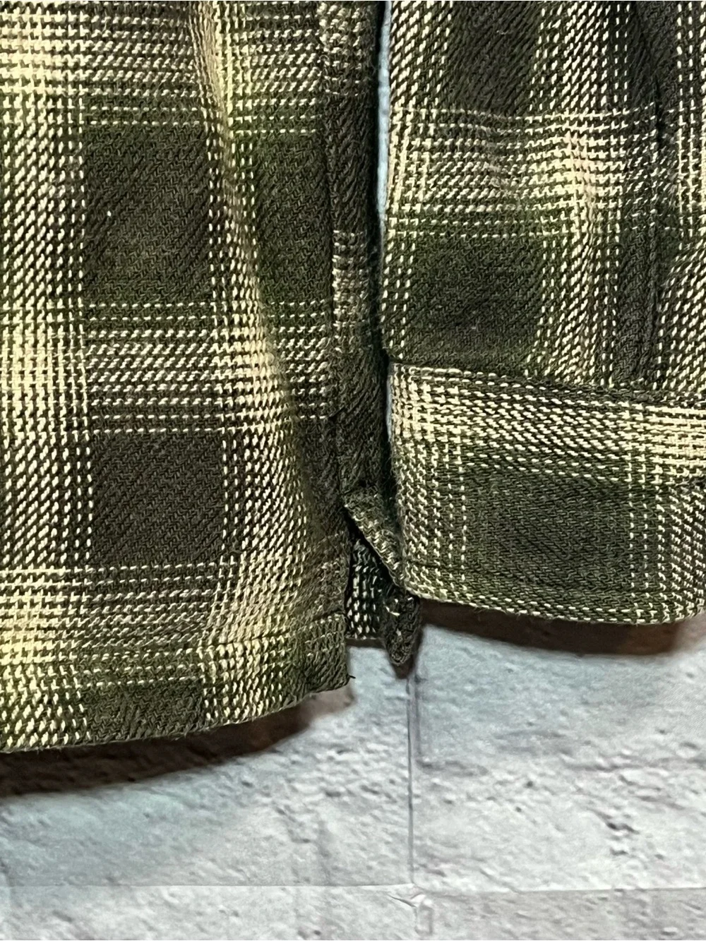 Gap Flannel Shacket Button Up Shirt Mens Size Small Green Thick Pockets